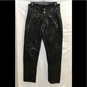 Brooks Leather Sportswear Black Leather Pants
